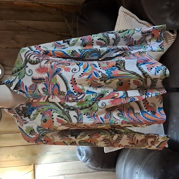 Lauren Ralph Lauren Colorful Paisley Button Down Long Sleeve Shirt Size L - Picture 3 of 9